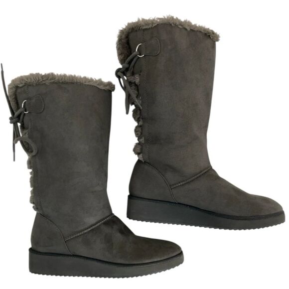 Rampage Women's Faux Fur Suede Knee High Fashion Boots size 7m - Picture 2 of 11